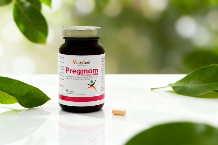 کپسول پرگمام برای وزن گیری جنین روی سطح سفید